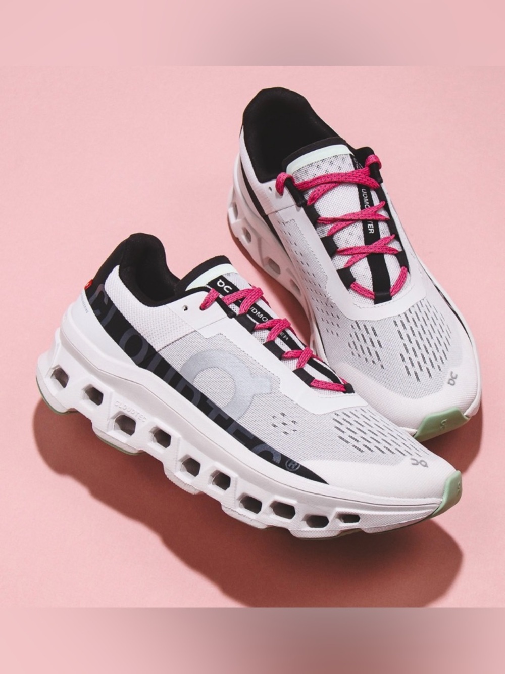 On Cloudmonster Frost/Black Shoes